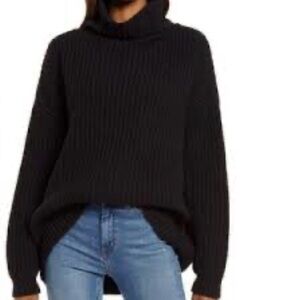 Free People Black Turtleneck Sweater
